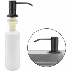 Dispenser Di Sapone Per Lavello Da Cucina, Dispenser Di Detersivo Sottopiano In Acciaio Inossidabile Da Cucina Da 350 Ml, Dispenser Di Sapone Ricaricabile Con Pompa Rotante A 360° (nero Opaco)
