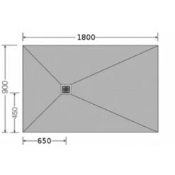 Jackon Aqua Decentral Piatto Doccia 1800x900x40mm Con Scarico Verticale Libero (4512098 + 4512008) -Stile Bagno 99578618 4