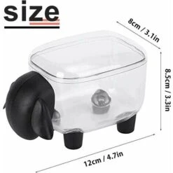 Porta Cotton Fioc Porta Stuzzicadenti A Forma Di Pecora Dispenser Per Batuffoli Di Cotone Contenitore Organizer Con Coperchio, Nero -Stile Bagno 99783903 3