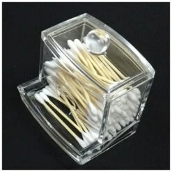 Dispenser Di Cotton Fioc Organizer In Acrilico Porta Dispenser Organizer Contenitore Con Coperchio -Stile Bagno 99784634 5