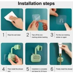 Supporto Per Soffione Doccia Per Bagno Supporto Per Montaggio A Parete Regolabile Supporto Di Ricambio In Plastica Rotante A 360 Gradi Con Gancio, Arancione -Stile Bagno 99785954 5