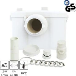 Trituratore Sanitario Maceratore 600W WC Con Pannello Di Riparazione E Allarme Di Sicurezza Per WC, Lavandino E Vasca Da Bagno