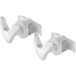 Set Appendini A 2 Ganci In ABS Bianco Per Termosifone Tubolare